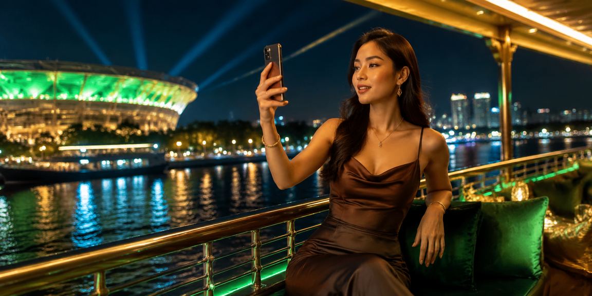 Người chơi bài tại vùng sông Mekong thư giãn cùng ly cà phê và điện thoại